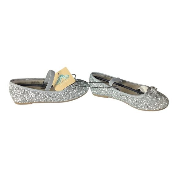 Thereabouts Lil Lexi Toddler Girls Silver Glitter Ballet Flats 2 Sizes Available - Picture 8 of 9